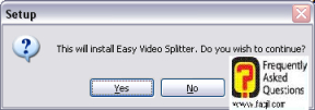 המשך להתקנה, easy video splitter  