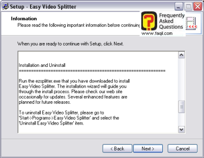 מסך מידע, easy video splitter  