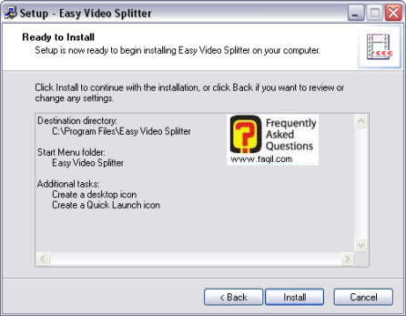 מסך קרא לפני ההתקנה, easy video splitter  