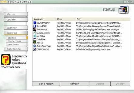 התוכניות הרצות ברקע, ewido  