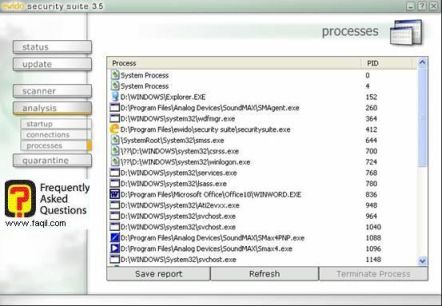 התהליכים הרצים ברקע, ewido  