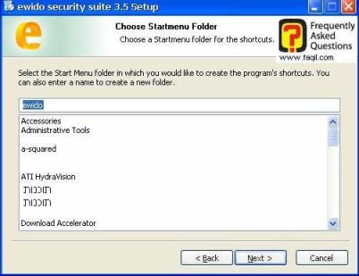 מסך תפריט מהיר, ewido  
