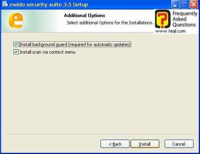מסך האם לעדכן ולסרוק בזמן אמת, ewido  