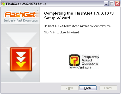 סיום תהליך ההתקנה, flashget