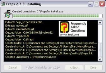 תהליך ההתקנה החל , תוכנת צילומי  המסך  fraps 