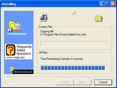 ההתקנה החלה,תוכנת FreeUndelete 