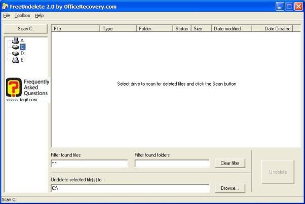בחירת שם הקובץ לשחזור,תוכנת FreeUndelete 