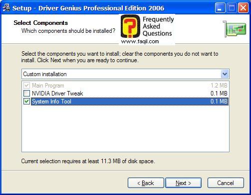 מסך מה תבחר  שיותקן , תוכנת Driver Genius
 Professional Edition 2006