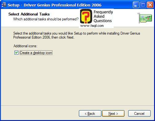 מסך יצירת אייקונים  בהתקנה , תוכנת Driver Genius
 Professional Edition 2006