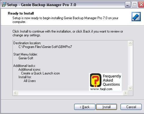 מסך קרא לפני ההתקנה, Genie backup manager pro edition 7.0