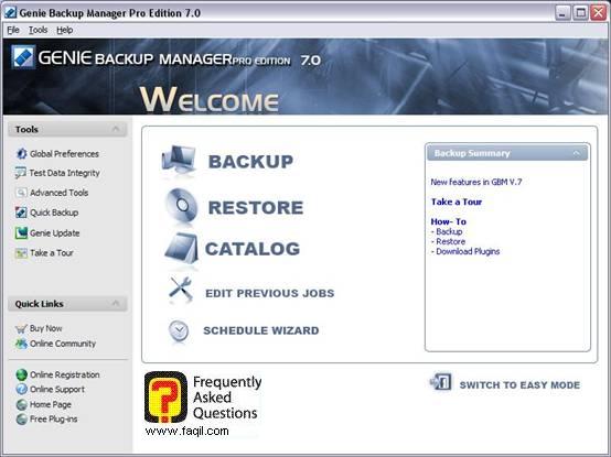 הגדרות כלליות חשובות, Genie backup manager pro edition 7.0