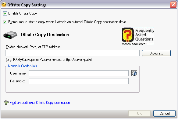 כונן שבו נוכל להשתמש כ-offsite copy  , בghost 14.0