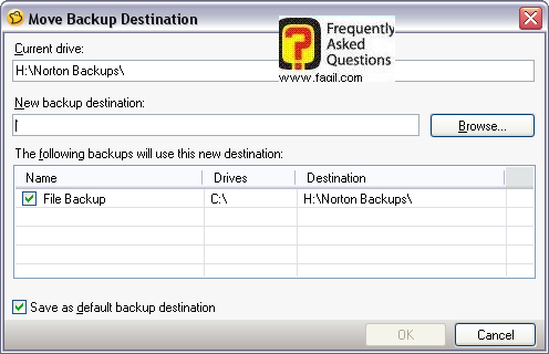 new backup destination נוכל לרשום את הנתיב החדש, בghost 14.0