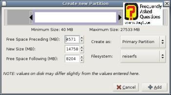 החלוקה  המתאימה של המחיצות, gparted