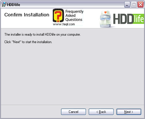 מסך קרא לפני התקנה, HDDlife 