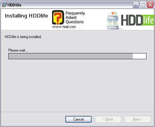 מסך  ההתקנה החלה, HDDlife 