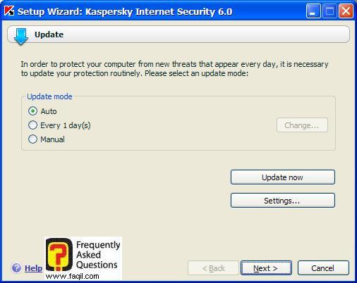  מסך העדכונים, Kaspersky Internet Security 6
