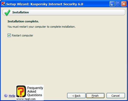 ההתקנה הושלמה, Kaspersky Internet Security 6