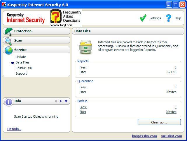 ניקוי קבצים,  Kaspersky Internet Security 6