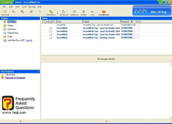 ארבעה הודעות הדרכה מאינקרדמייל, תוכנת  Incredimail