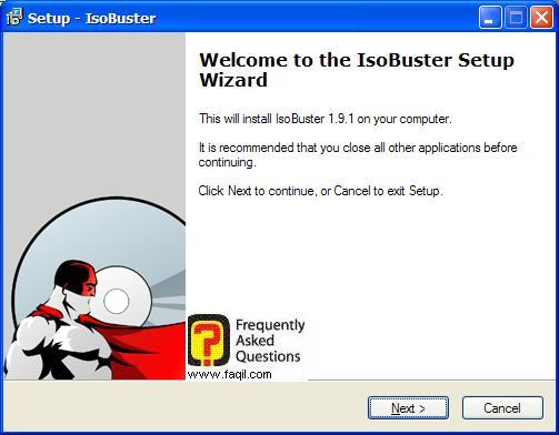 מסך ברוכים הבאים  להתקנה, IsoBuster
