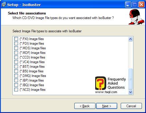 מסך  סיומות נוספות בהתקנה  , IsoBuster