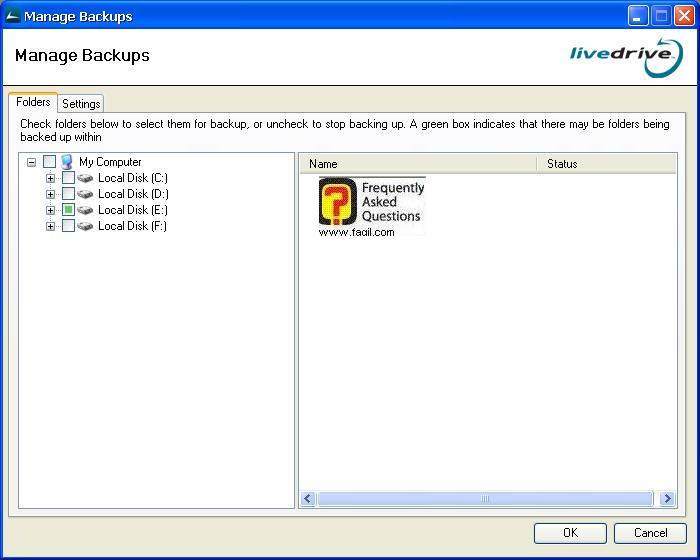 בחרו את הכונן והתיקיות לגיבוי, תוכנת LiveDrive   