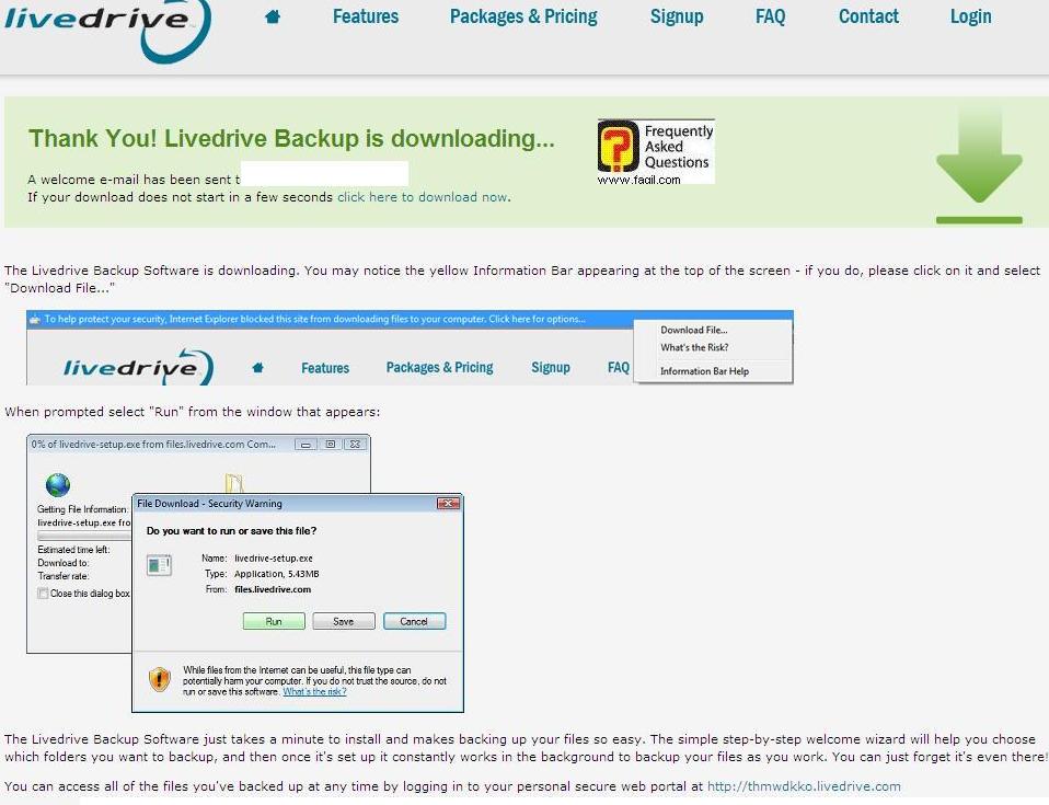 הורדת קובץ ההתקנה, תוכנת LiveDrive   