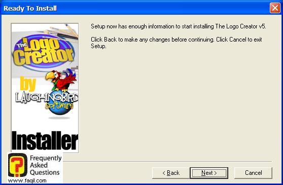 מסך  לפני התקנה , The Logo Creator Version 5 