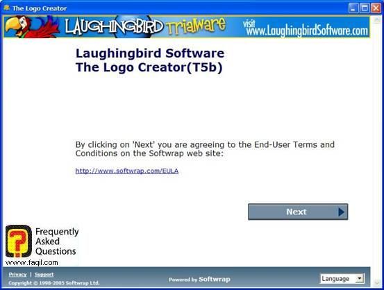 מסך ברוך הבא לתוכנה, The Logo Creator Version 5 