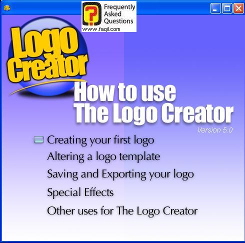 בחרו ב-Creating your first logo,ב The Logo Creator Version 5 