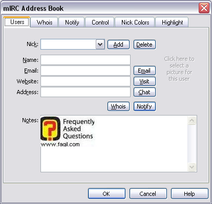מאפשר הוספת משתמשים לספר הכתובות  ,תוכנת Mirc  