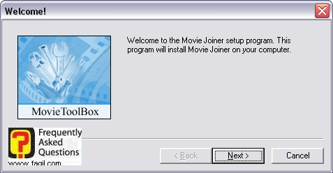 חלון המודיע על התחלת התקנת התוכנה ,movie joiner