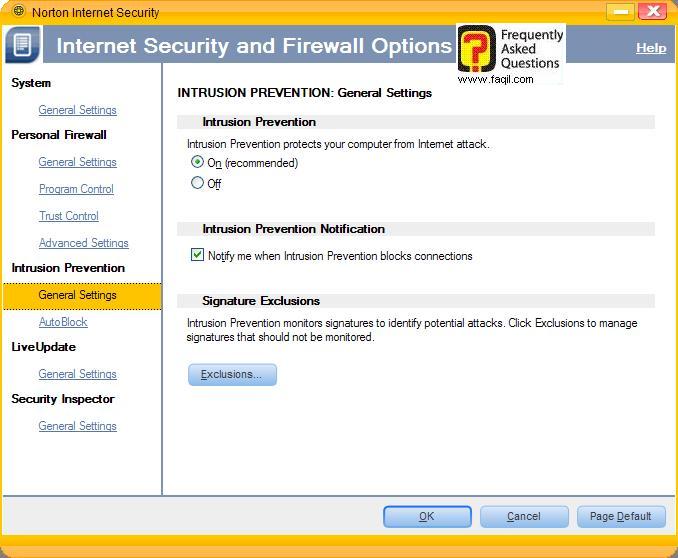 עדכון אוטומטי של חומת האש,Norton Internet Security 2007
