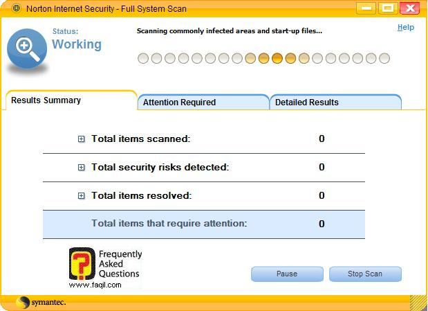 תחילת ההרצה,Norton Internet Security 2007