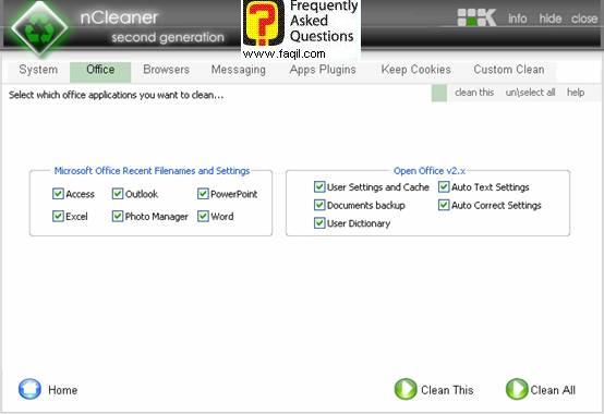 מאפשר לנו לבצע מחיקה של לוגים,קבצי מטמון, גיבויים,ncleaner