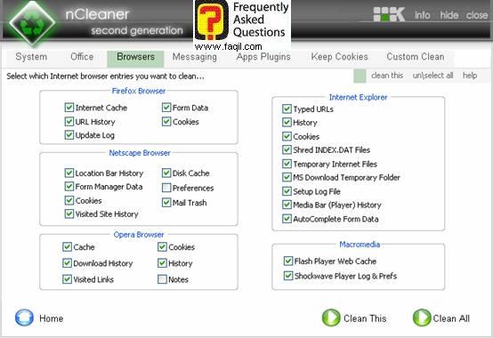 דפדפנים,ncleaner