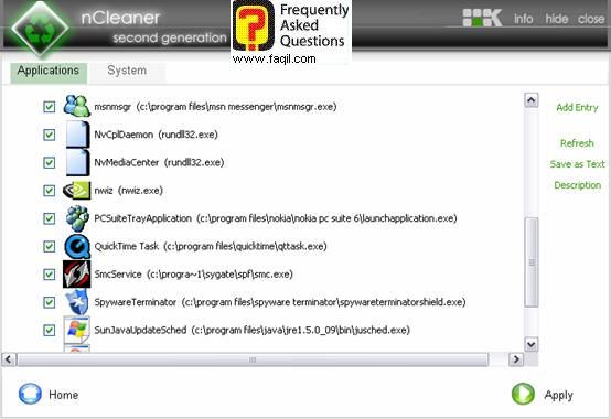 אילו תוכניות אנו רוצים להעלות עם מערכת ההפעלה,ncleaner