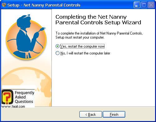 הפעילו מחדש את המחשב, תוכנת Net Nanny   