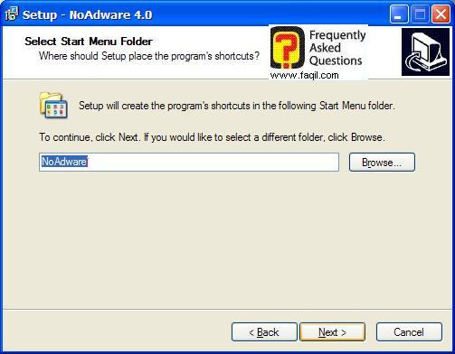 מסך תפריט המהיר  להתקנה,NoAdware 4.0 