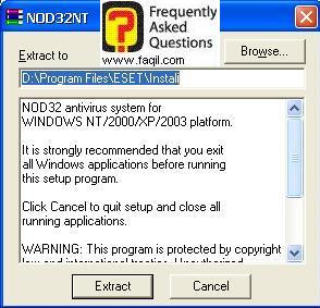  לחצו על  extract באנטיוירוס Nod32