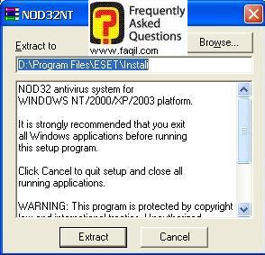  לחצו על  extract באנטיוירוס Nod32