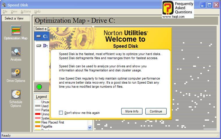 ברוכים הבאים לשירותSpeed Disk, בNorton SystemWorks 2006  