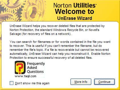 ברוך הבא ל-UnErase Wizard , בNorton SystemWorks 2006  