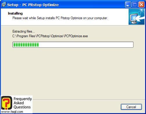 ההתקנה החלה,PC Pitstop Optimize 