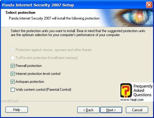 מסך מה יותקן,Panda Internet Security 2007