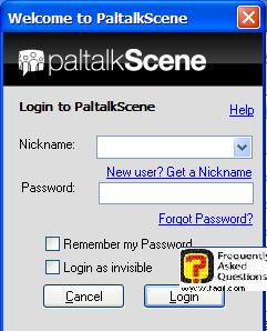 מסך הפעלת התוכנה, PalTalkScene