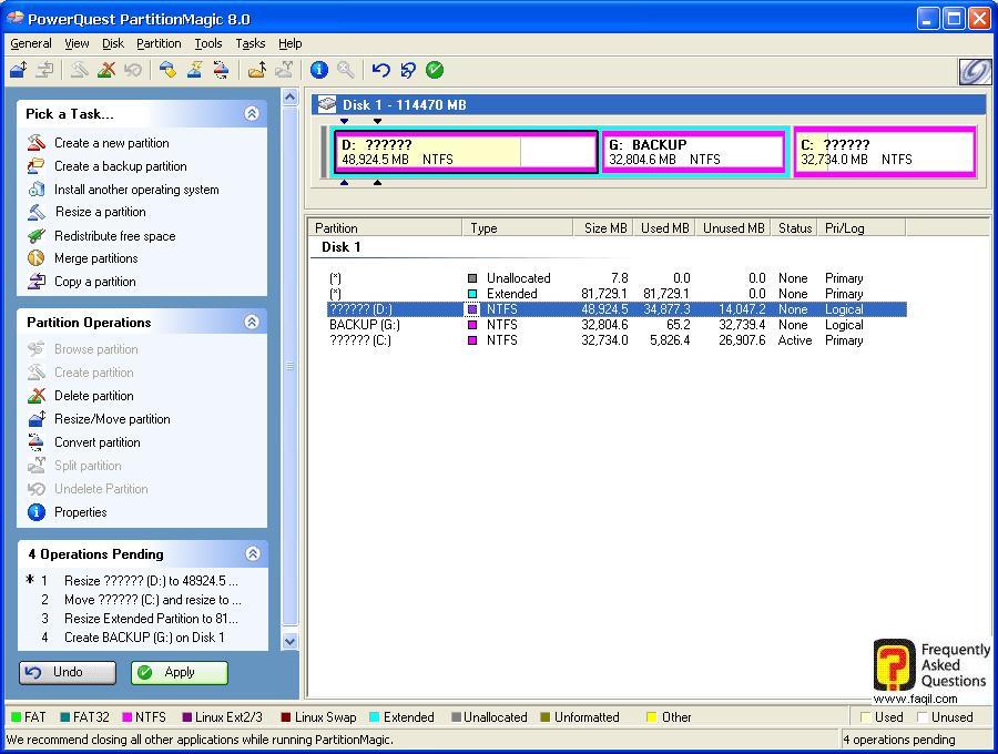 חזרה למסך הראשי,תוכנת  Partition Magic