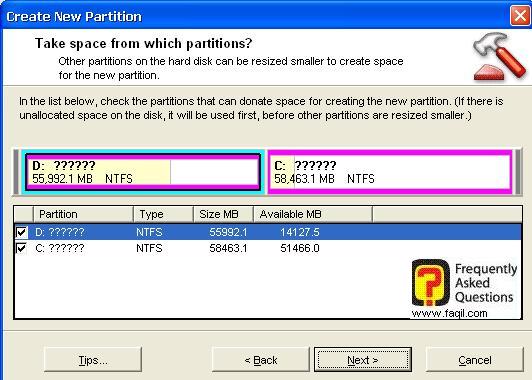 בחירת כמות מקום לכל כונן,תוכנת  Partition Magic