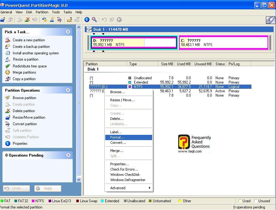 פירמוט כונן ,תוכנת  Partition Magic